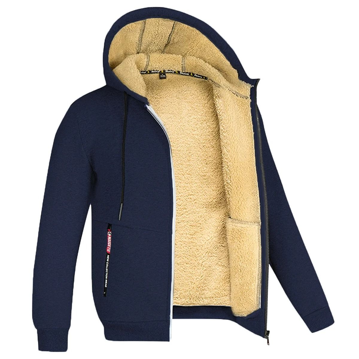 Warm Fleece Lined Zipper Jacket With Pockets For Men And Women Winter Wear 12