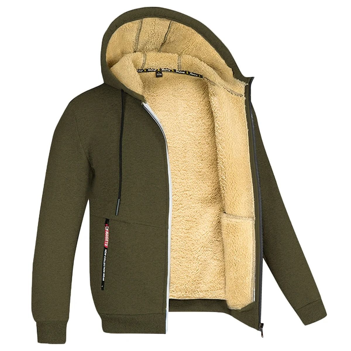 Warm Fleece Lined Zipper Jacket With Pockets For Men And Women Winter Wear 14