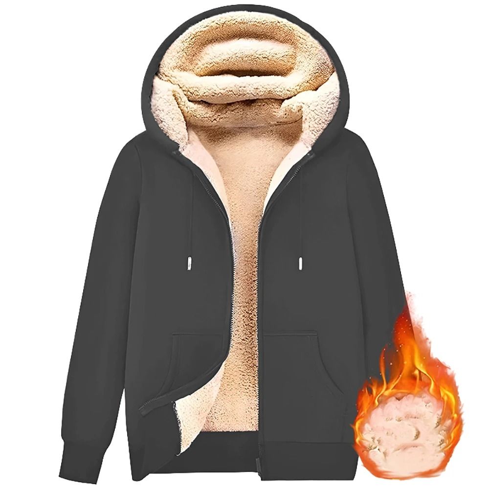 Warm Fleece Lined Zipper Jacket With Pockets For Men And Women Winter Wear 6
