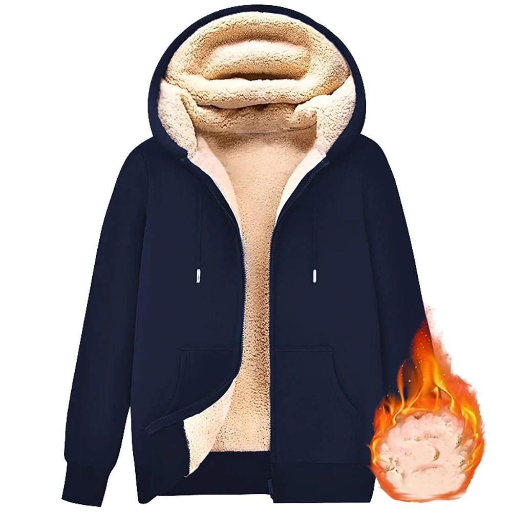 Warm Fleece Lined Zipper Jacket With Pockets For Men And Women Winter Wear 8
