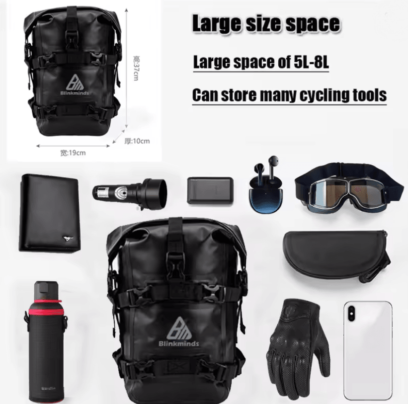 TrailGuard Motorcycle Bumper Tool Bag Waterproof Crash Bar Storage 1