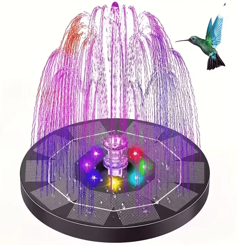 AquaBloom Solar Fountain Pump With 6 Nozzles For Bird Bath And Pond Decoration 2