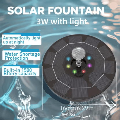 AquaBloom Solar Fountain Pump With 6 Nozzles For Bird Bath And Pond Decoration 3