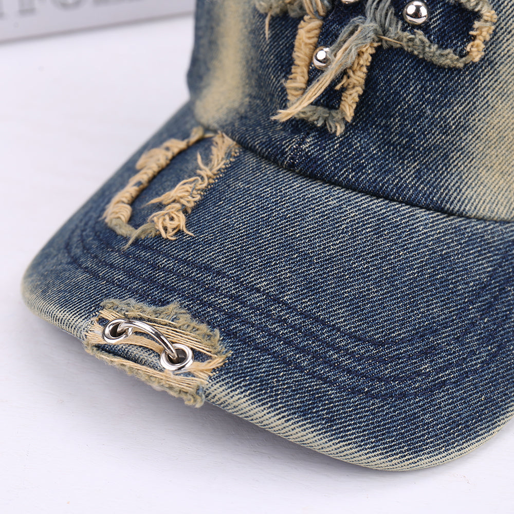 Adjustable Size 3D Ear Decoration Baseball Cap Unisex Fashionable Hole Design Trendy Versatile Sun  3