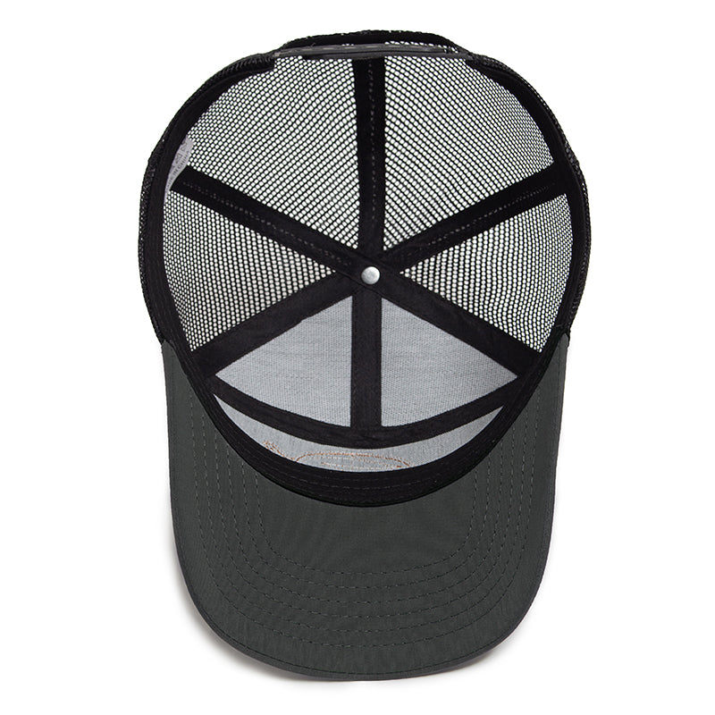 Shark Leather Label Men Baseball Cap, Casual Trucker Hat 7 Panel Style, Fashion Hip Hop Mesh Caps, Summer Visor Hats