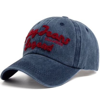 Summer Casual Women Men Baseball Caps Pure Cotton Fishing Cap, Unisex Trucker Hats with Exquisite Letter Embroidery Sun
