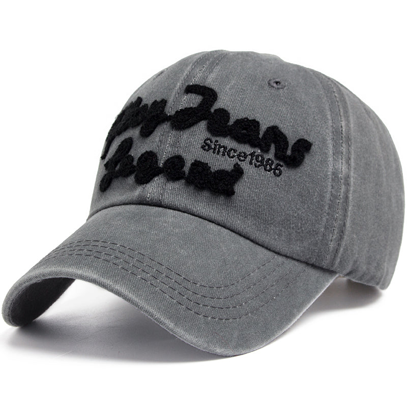Summer Casual Women Men Baseball Caps Pure Cotton Fishing Cap, Unisex Trucker Hats with Exquisite Letter Embroidery Sun