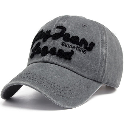 Summer Casual Women Men Baseball Caps Pure Cotton Fishing Cap, Unisex Trucker Hats with Exquisite Letter Embroidery Sun