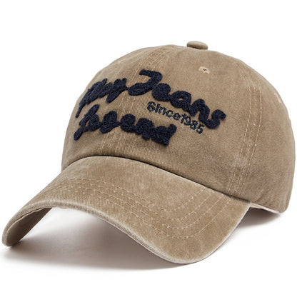 Summer Casual Women Men Baseball Caps Pure Cotton Fishing Cap, Unisex Trucker Hats with Exquisite Letter Embroidery Sun