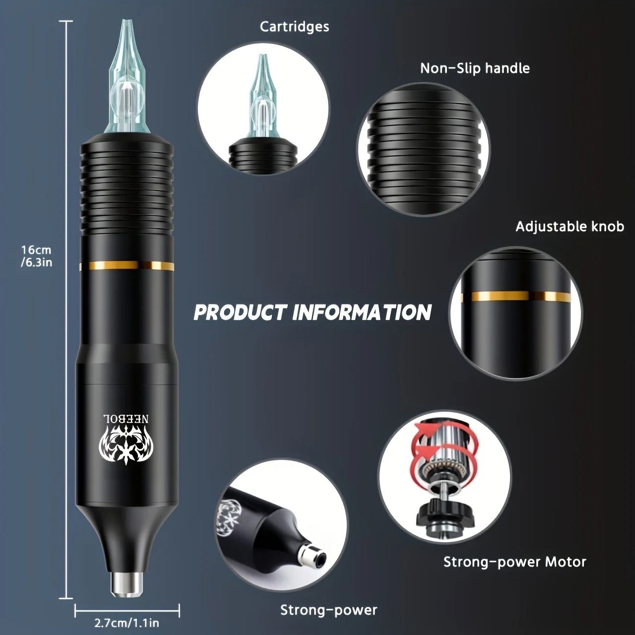 Professional Cordless Tattoo Kit With Complete Wireless Machine Set 2