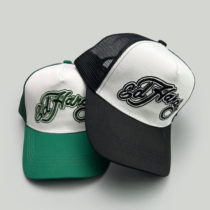 New Unisex Color Block Letter Embroidery Baseball Hats, American Style Sunshade, Breathable Hip Hop Mesh Trucker Caps
