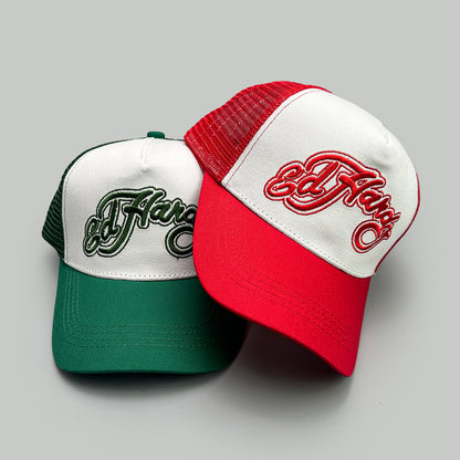 New Unisex Color Block Letter Embroidery Baseball Hats, American Style Sunshade, Breathable Hip Hop Mesh Trucker Caps