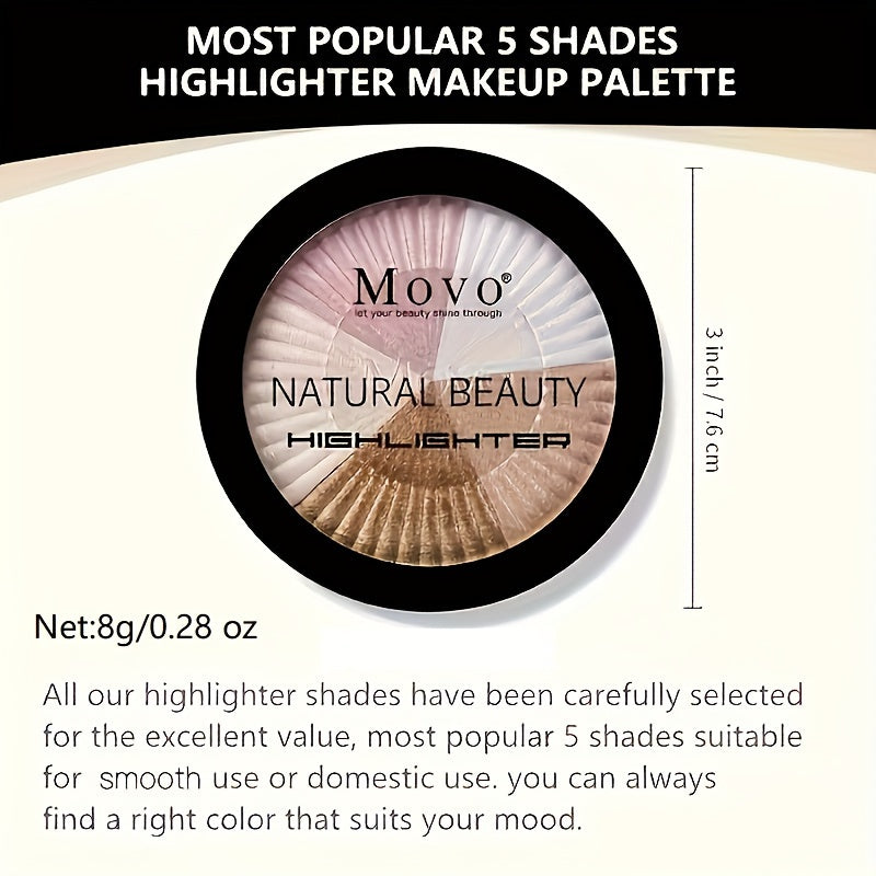 5 Colors Highlighter Powder Shimmer Makeup Palette Glitter Highlighter Palette High Pigment Face Il 3