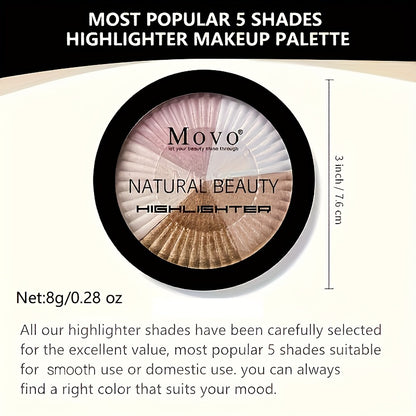 5 Colors Highlighter Powder Shimmer Makeup Palette Glitter Highlighter Palette High Pigment Face Il 3