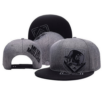 Adjustable Snapback Hats for Men, Flat Bill Baseball Cap, Trucker Dad Gift, Skull Hat, Skeleton Hand Snap Skateboard