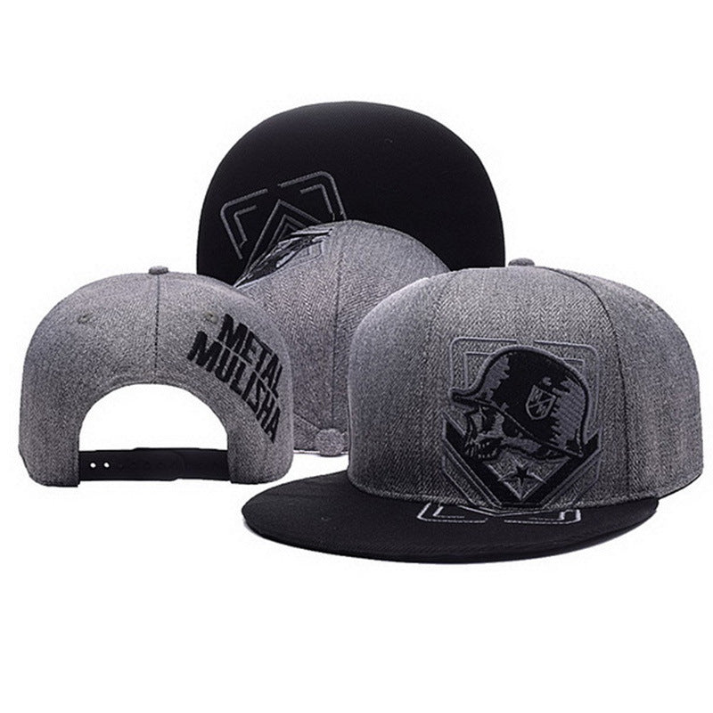 Adjustable Snapback Hats for Men, Flat Bill Baseball Cap, Trucker Dad Gift, Skull Hat, Skeleton Hand Snap Skateboard