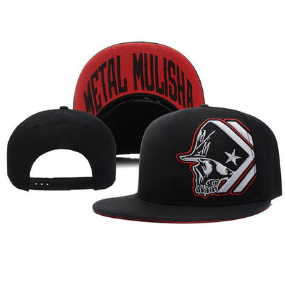 Adjustable Snapback Hats for Men, Flat Bill Baseball Cap, Trucker Dad Gift, Skull Hat, Skeleton Hand Snap Skateboard