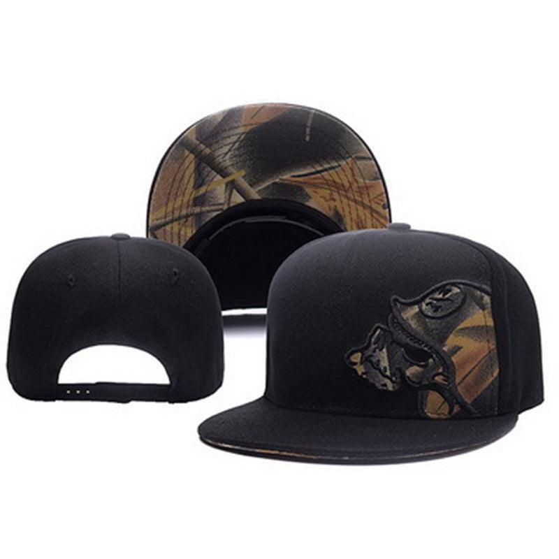 Adjustable Snapback Hats for Men, Flat Bill Baseball Cap, Trucker Dad Gift, Skull Hat, Skeleton Hand Snap Skateboard