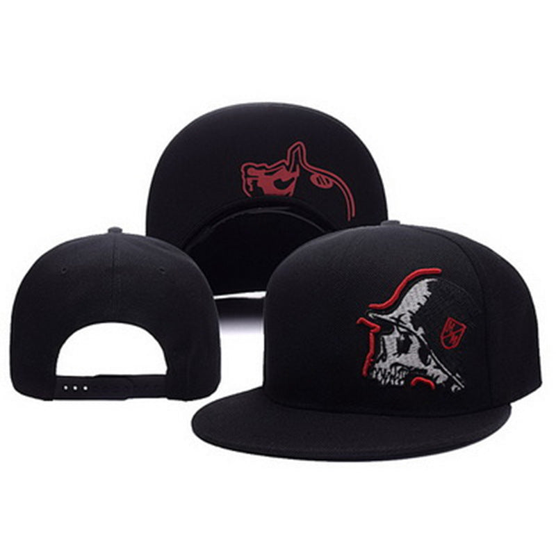 Adjustable Snapback Hats for Men, Flat Bill Baseball Cap, Trucker Dad Gift, Skull Hat, Skeleton Hand Snap Skateboard