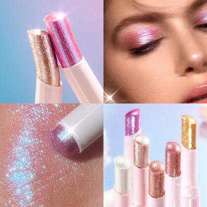 Jelly Eyeshadow Highlight Stick, Long-Lasting High Pigment, Glitter Shimmer, Valentine's Day Party, Beach Travel Holiday
