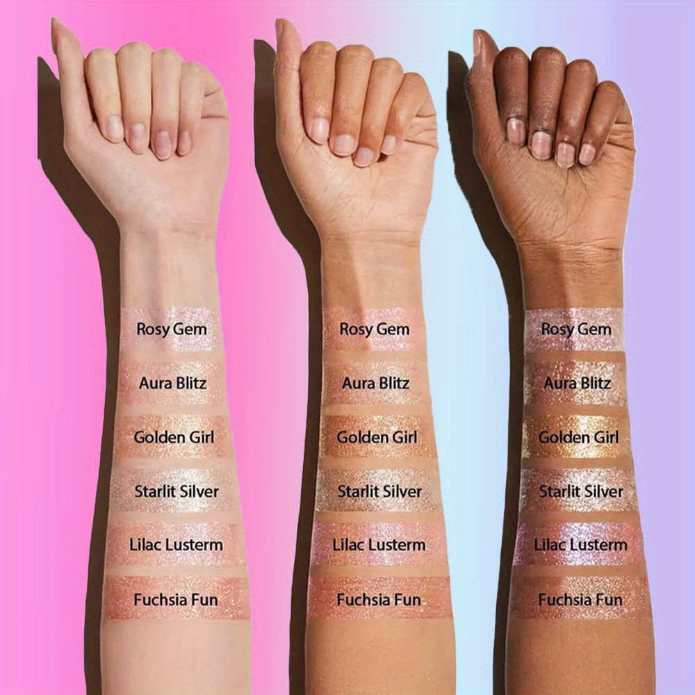 Jelly Eyeshadow Highlight Stick, Long-Lasting High Pigment, Glitter Shimmer, Valentine's Day Party, Beach Travel Holiday