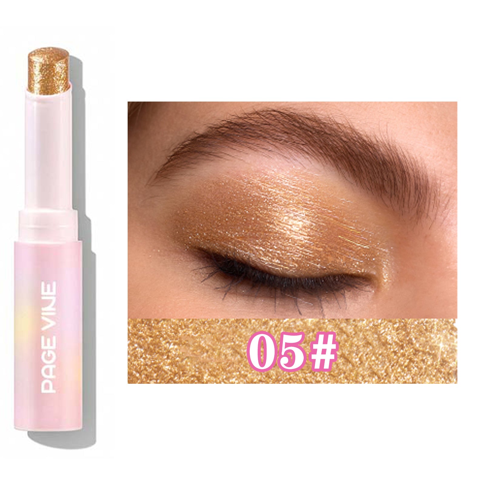 Jelly Eyeshadow Highlight Stick, Long-Lasting High Pigment, Glitter Shimmer, Valentine's Day Party, Beach Travel Holiday