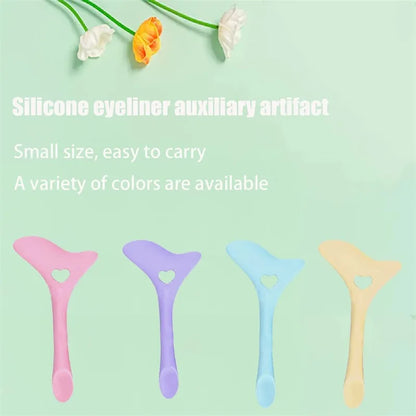 Multifunctional Eyeliner Stencil Wing Tips Silicone Eyeliner Aid Reusable Lipstick Wearing Tool Mak 3