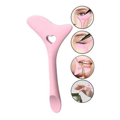 Multifunctional Eyeliner Stencil Wing Tips Silicone Eyeliner Aid Reusable Lipstick Wearing Tool Mak 4