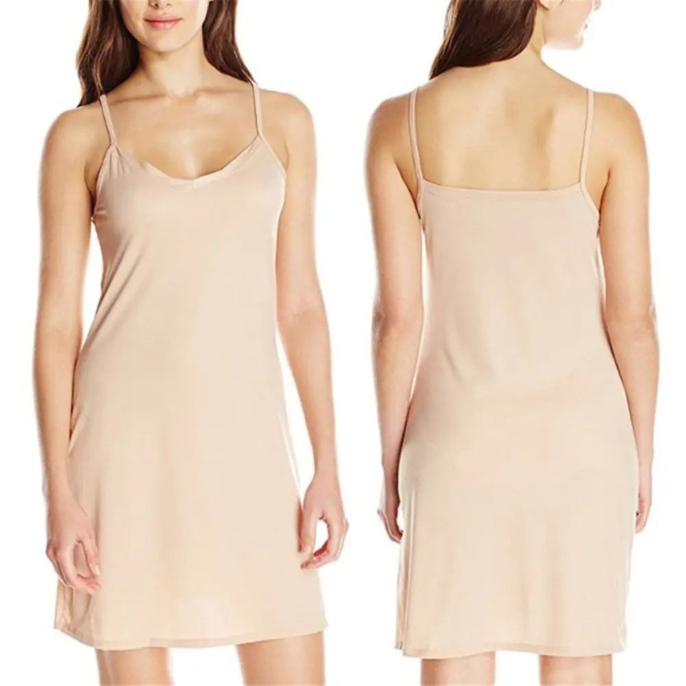 Womens Slim Fit Sleeveless V Neck Backless Slip Dres 1