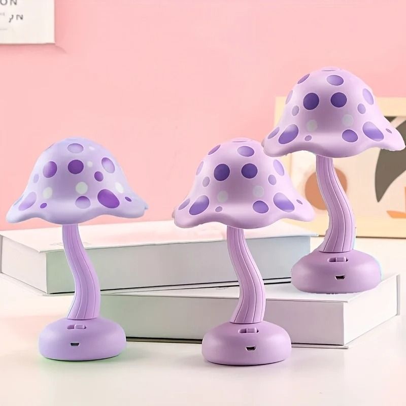 LED Mushroom Night Light Rechargeable Bedside Lamp For Home And Dining Decor 1
