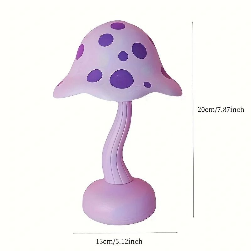 LED Mushroom Night Light Rechargeable Bedside Lamp For Home And Dining Decor 3