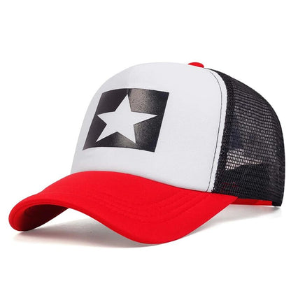 Adjustable Casual Hats Sunscreen Hat FivePointed Star Printed Baseball Net Caps Spring And Summer O 3