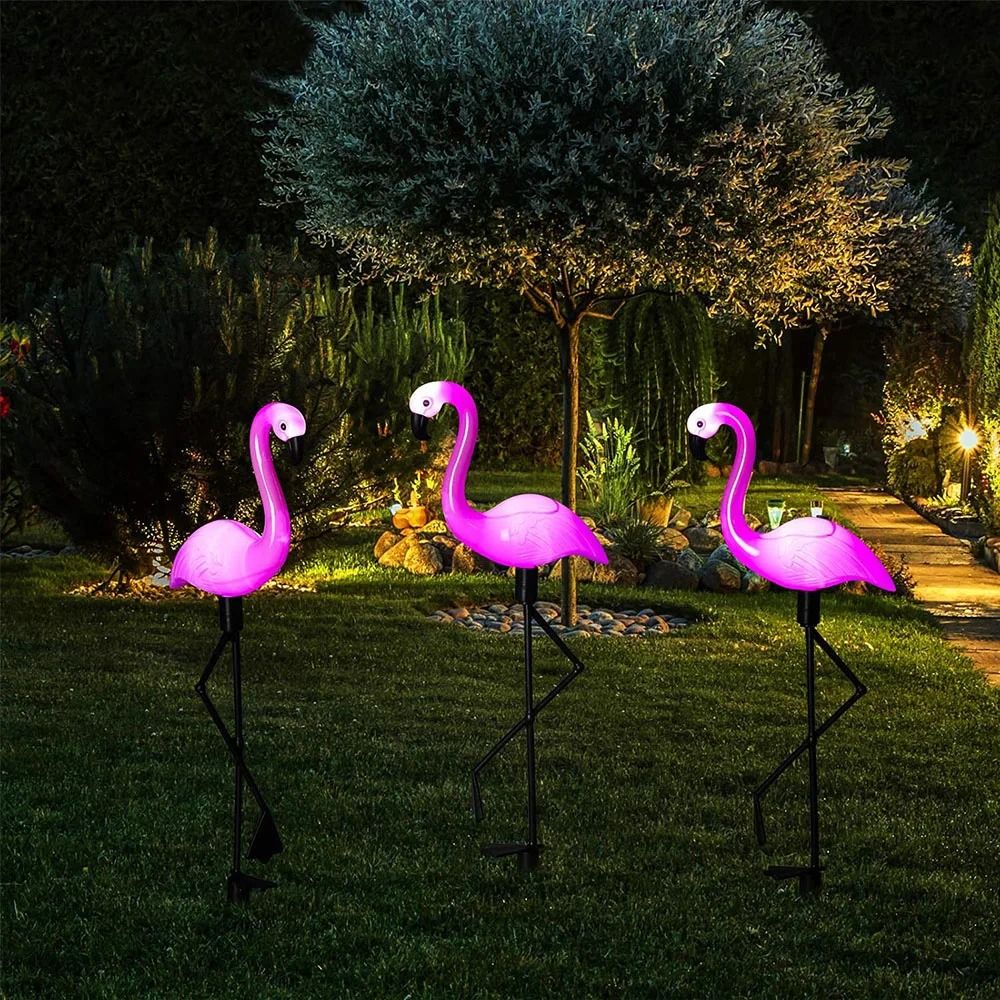 Flamingo Solar Powered Outdoor Yard Stake Lights
