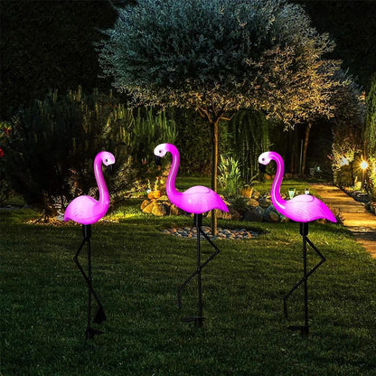 Flamingo Solar Powered Outdoor Yard Stake Lights