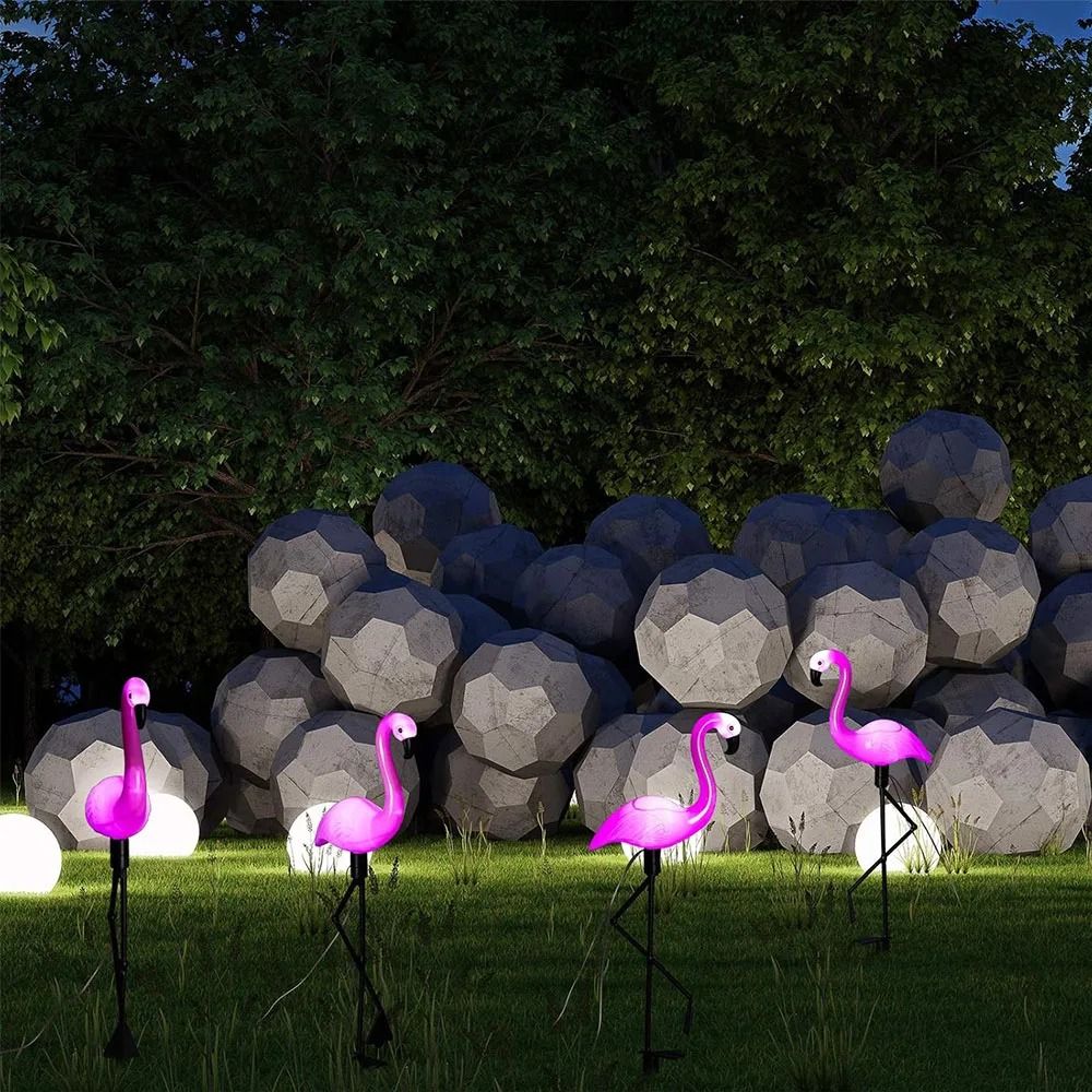 Flamingo Solar Powered Outdoor Yard Stake Lights 1