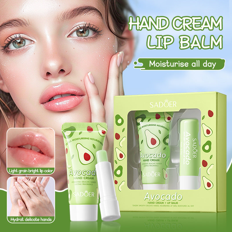 Deeply Nourishing Avocado Hand Cream, Lip Balm Set, Locks in Moisture, Hand Cream and Lip Balm, Hydrating Skin Care Duo