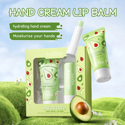 Deeply Nourishing Avocado Hand Cream, Lip Balm Set, Locks in Moisture, Hand Cream and Lip Balm, Hydrating Skin Care Duo
