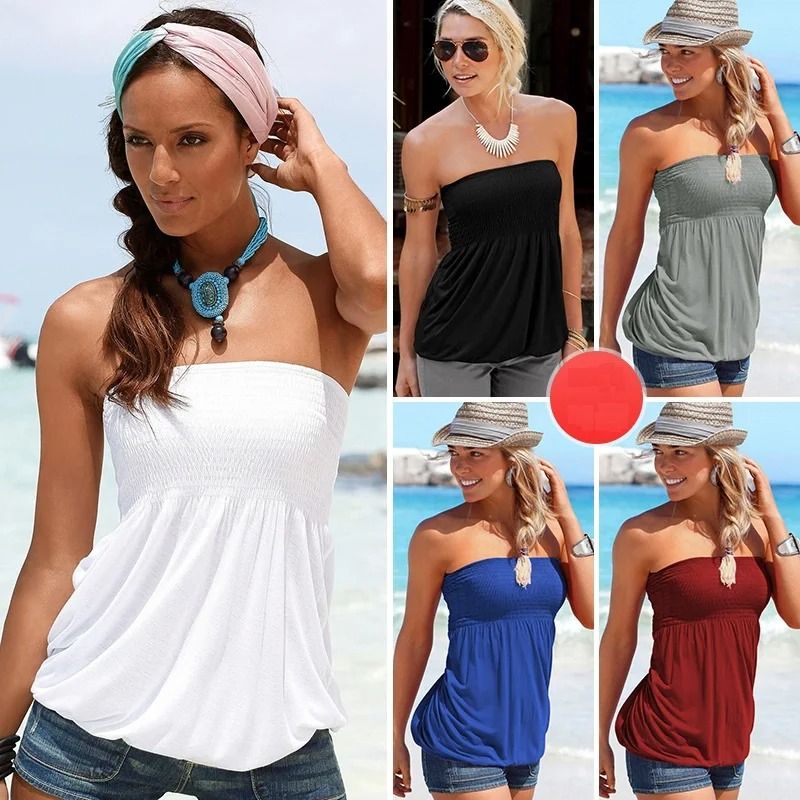Womens Off Shoulder Short Sleeve Beach Top