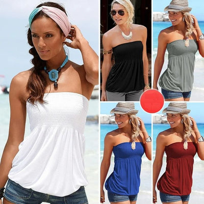 Womens Off Shoulder Short Sleeve Beach Top