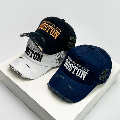 New Unisex Letter Embroidery Baseball Hats, Breathable Personal Sunshade Peaked Caps, Versatile Fashion Retro Style