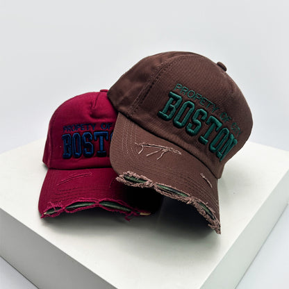 New Unisex Letter Embroidery Baseball Hats, Breathable Personal Sunshade Peaked Caps, Versatile Fashion Retro Style