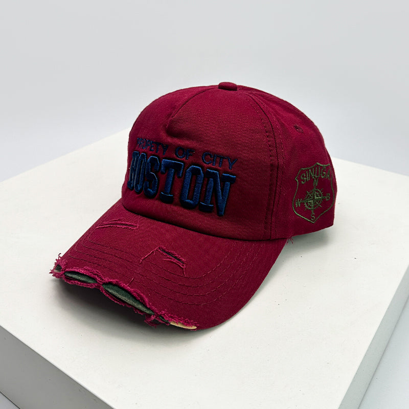 New Unisex Letter Embroidery Baseball Hats, Breathable Personal Sunshade Peaked Caps, Versatile Fashion Retro Style
