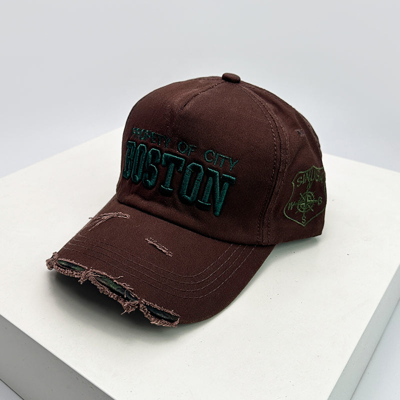 New Unisex Letter Embroidery Baseball Hats, Breathable Personal Sunshade Peaked Caps, Versatile Fashion Retro Style