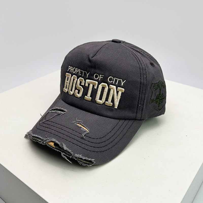 New Unisex Letter Embroidery Baseball Hats, Breathable Personal Sunshade Peaked Caps, Versatile Fashion Retro Style
