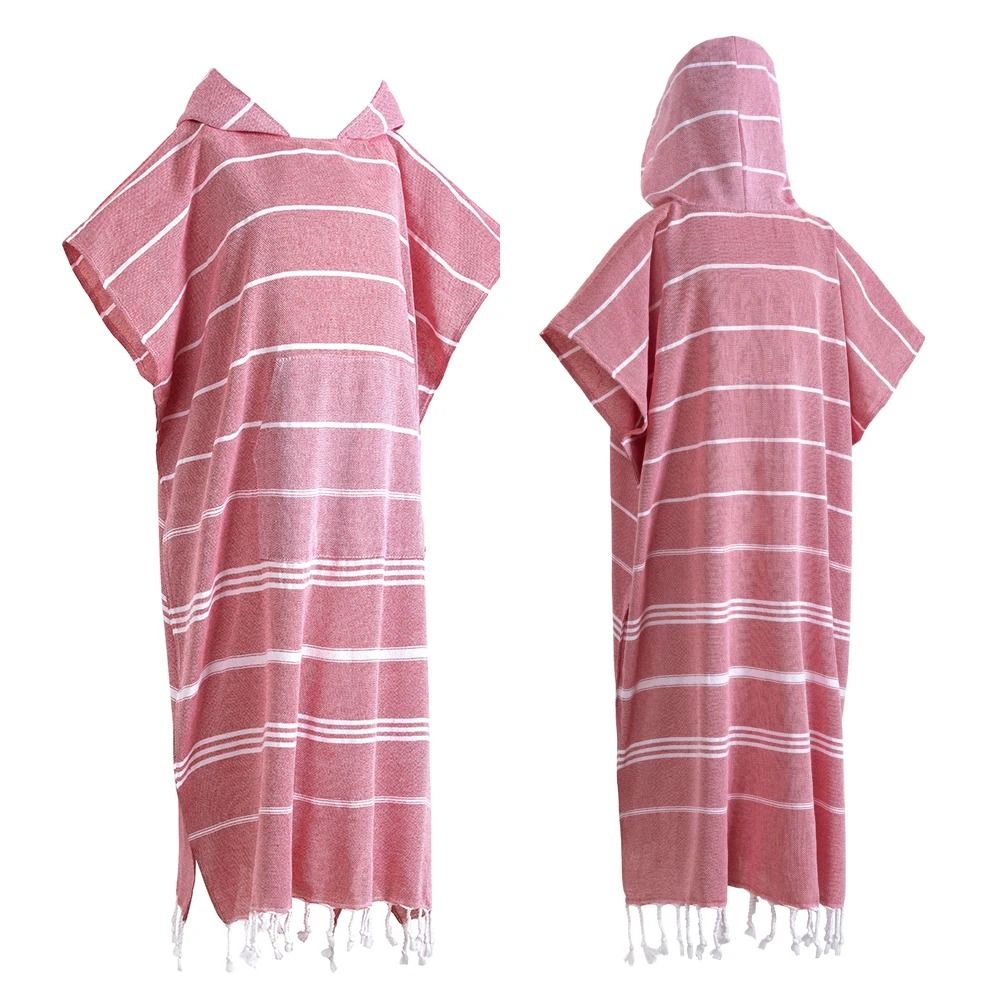 Turkish Wearable Beach Towel Sandproof Cotton Hooded Changing Poncho 9
