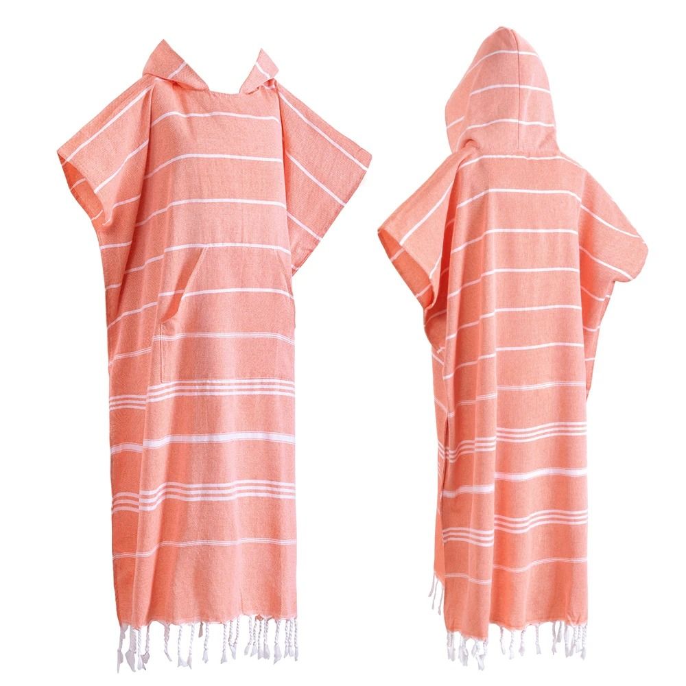 Turkish Wearable Beach Towel Sandproof Cotton Hooded Changing Poncho 10