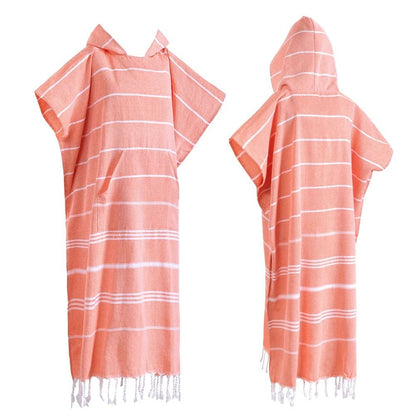 Turkish Wearable Beach Towel Sandproof Cotton Hooded Changing Poncho 10