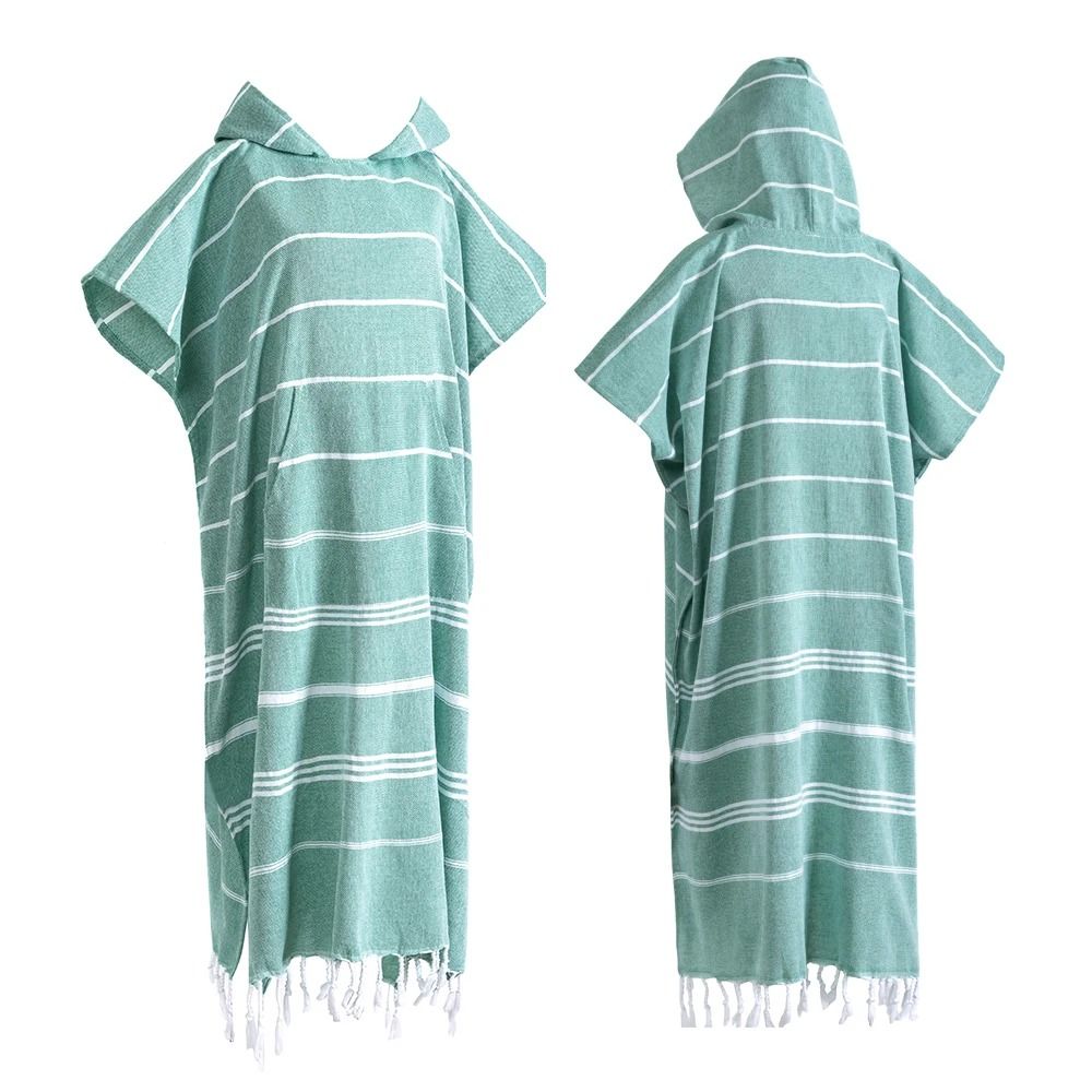 Turkish Wearable Beach Towel Sandproof Cotton Hooded Changing Poncho 11
