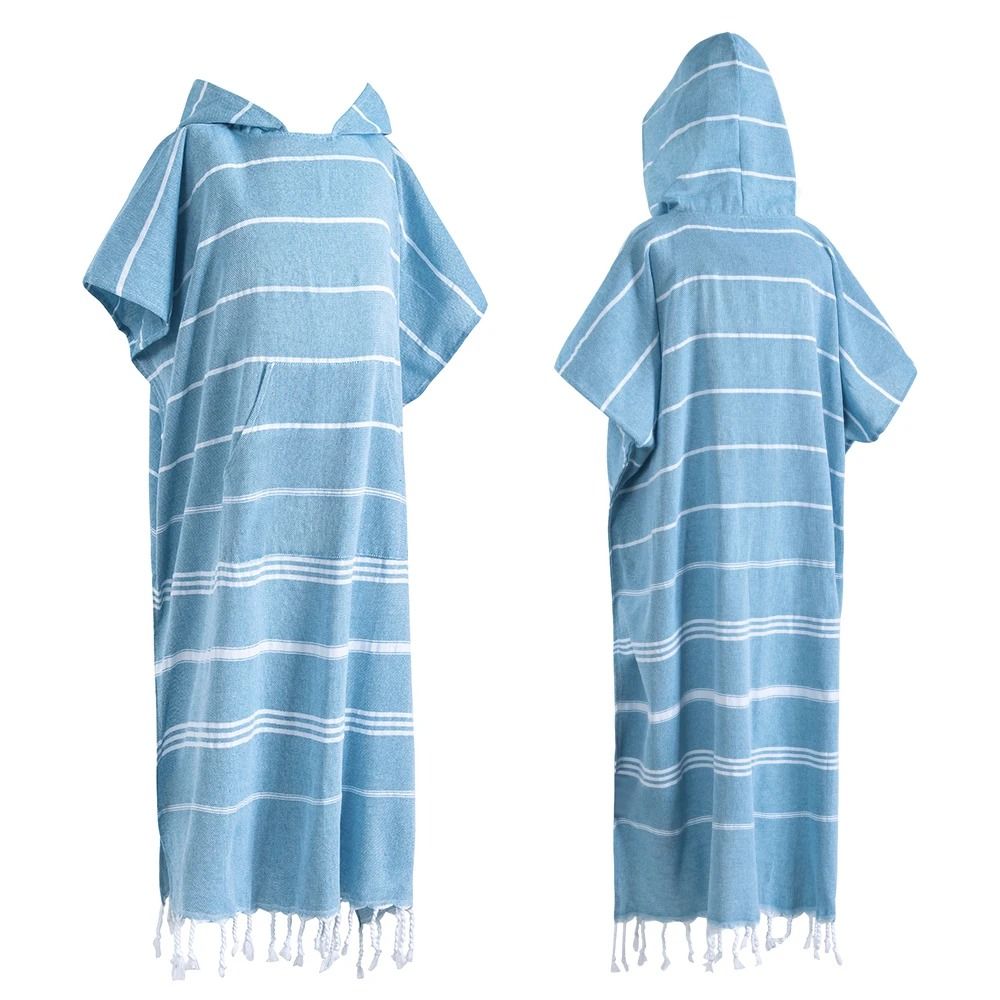Turkish Wearable Beach Towel Sandproof Cotton Hooded Changing Poncho 13