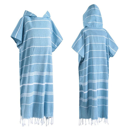 Turkish Wearable Beach Towel Sandproof Cotton Hooded Changing Poncho 13